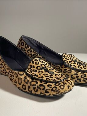 Vaneli Leopard Print Flats with Black Trim